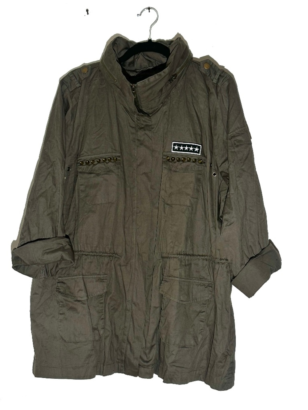 Plus Size Military-Style Jacket